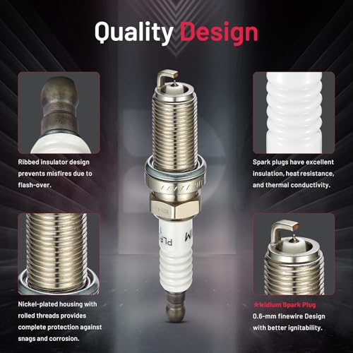 Image of BDFHYK Iridium Spark Plugs 6240 Compatible with INFINITI 2002-2010 Q45 M45 FX45 QX56,Compatible with Nissan 2004-2006 TITAN Armada Pathfinder Armada 4.5L 5.6L V8 Replacement for PLFR5A-11 Set of 8