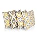 Penguin Home 3443 Lot de 4 Housses de Coussin carrées décoratives Double Face 100% Coton avec Fermeture éclair Invisible 45 x 45 x 1 cm, Jaune, 45 X45 X1 cm