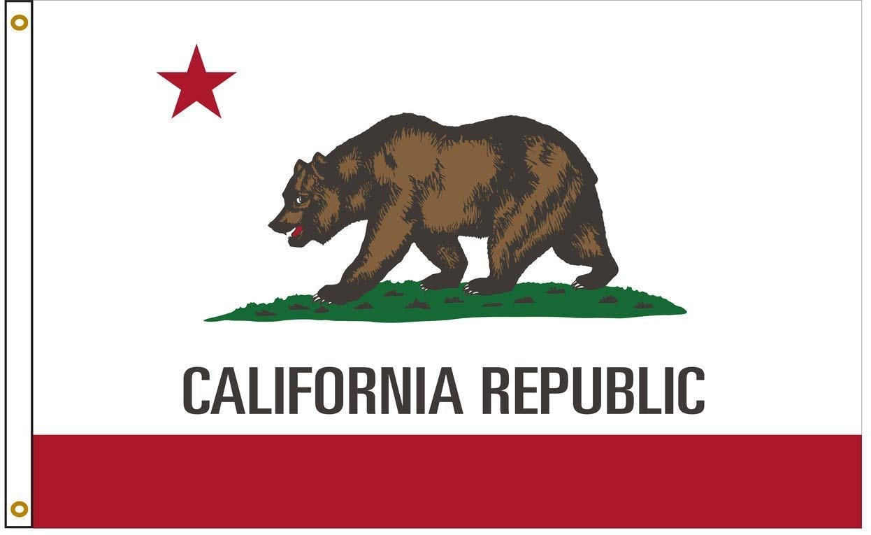 Kalifornia 1,5 m x 8 m nylonowa flaga państwowa 5 x 8 wyprodukowana w USA 1,5 cm x 2,4 cm