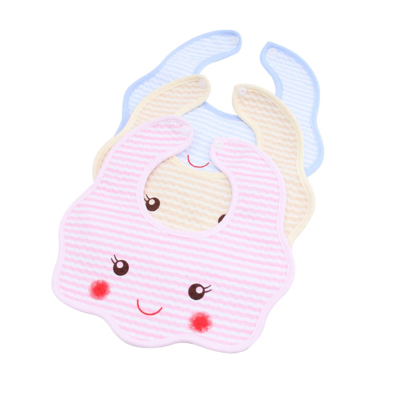 Toyvian 15piezas Baberos De Algodón Impermeables Para Bebés Diseño De Dibujos Animados Ajustables y Cómodos Para Mantener Tu Limpio Comidas
