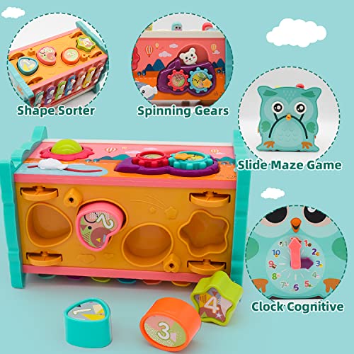 Veais Hammering Pounding Toys, 8 In 1 Wooden Montessori Fishing Game Xylophone Whack A Mole Game, Baby Early Development Toy Toddler Activities Gift Age2 3 4+ (Standard)… #TOP3