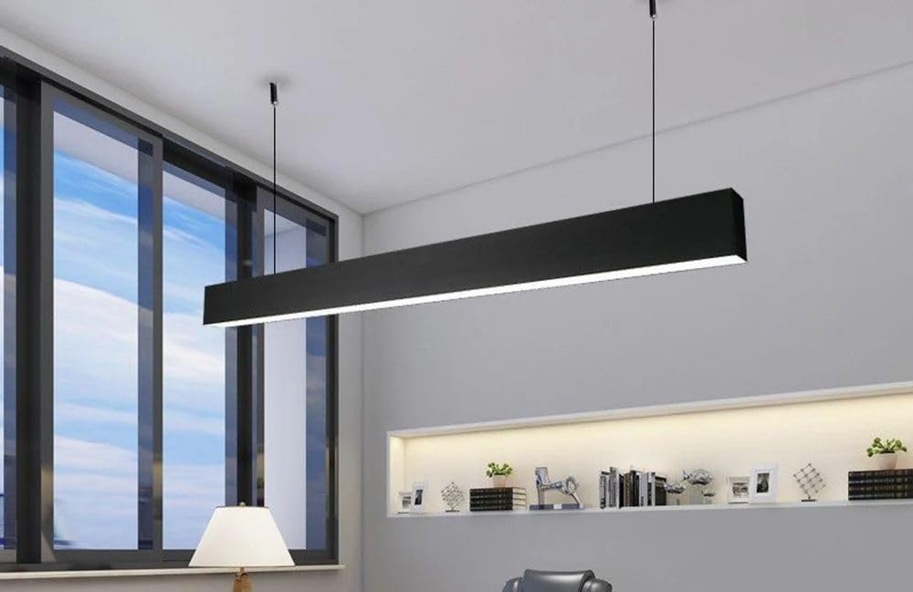 Lamparch Lighting LED Profile Linear Light – 38W Warm White 3000K – Anti-Glare, Adjustable Hanging Wire – Aluminum Body – Energy Efficient Indoor Lighting for Office-image-46