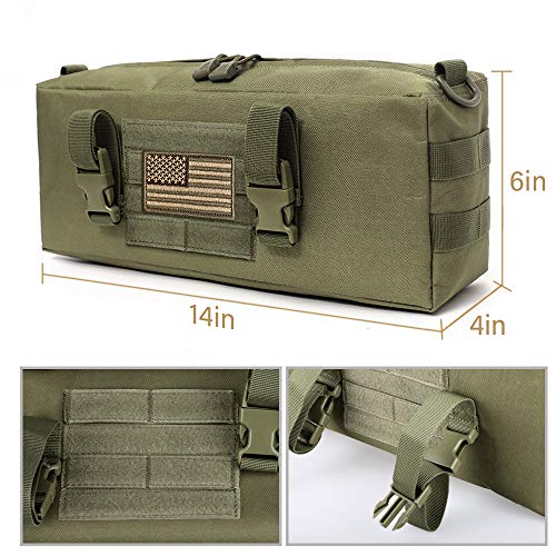 Wynex Tactical Increment Molle Pouch, Vertical Edc Utility Pouches Sling Bag Military Multi-Purpose Large Capacity With Shoulder Strap Waterproof Attachment Modular Design (Army Green (Upgraded)) #TOP4