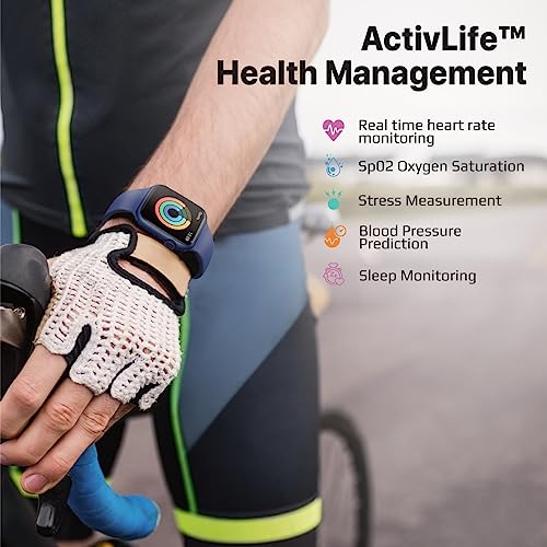 Image of Promate Xwatch-B19 Fitness Smart Watch, 1.9 inch Display Bluetooth Calling, IP67 Water Resistant, Voice Assistant, 15 Days Battery Life, 30 Sports Modes, Real-Time Health Monitor, 100+ Watch Faces (Blue)