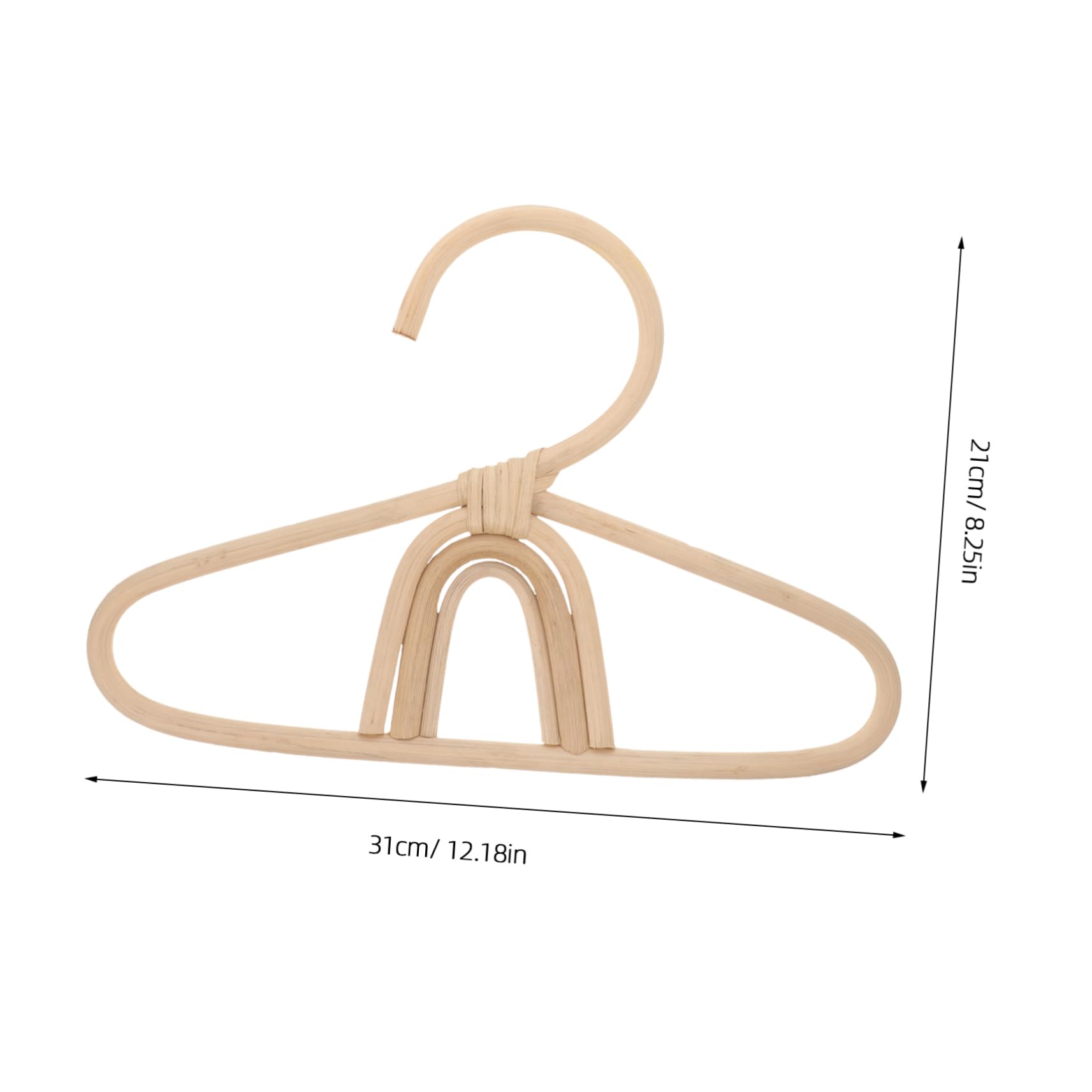 MUCKLILY Rattan Clothes Hanger Nursery Hangers for Clothes Smooth Surface Rustic Design for Closet Storage and Drying Natural Color Decor