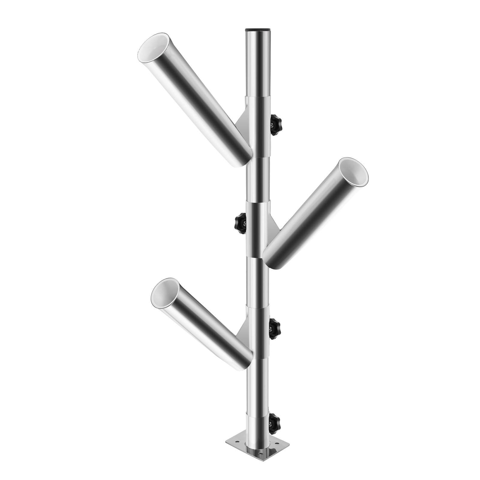 CeRaBuRET Tree Type Fishing Rod Holder 3-Tube Adjustable Rocket Launcher Holders Stainless Steel Outfitting Boat Fishing Base Vertical Holder Organizer Rack for Fishing