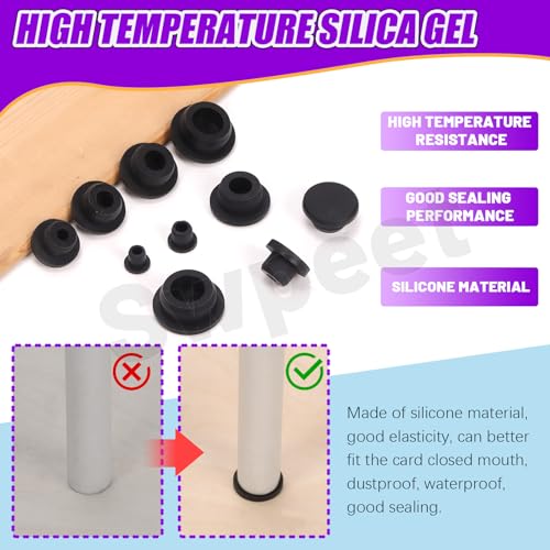 Joint étanche à encliquetage et bouchon caoutchouc de silicone en T noir