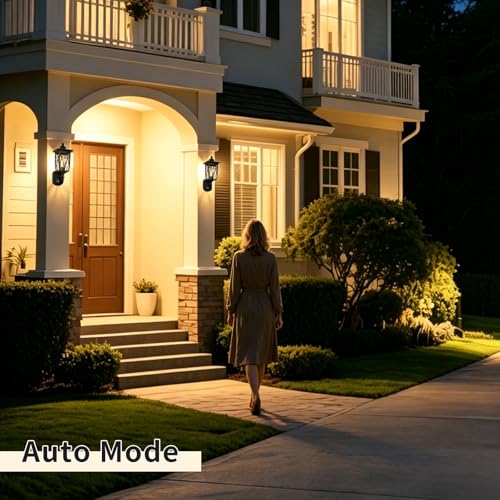 Image of JYO 17 inch Motion Sensor Outdoor Wall Light Fixtures, Anti-Rust Aluminum Wall Sconce with Water Ripple Glass & E26 Socket, Exterior Waterproof Wall Lantern for House Front Door, Porch, Garage(02-BK-MA)