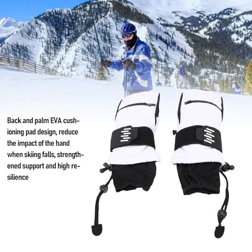 Manoplas de esquí y snowboard impermeables con muñequeras de seguridad, 2 pares 2