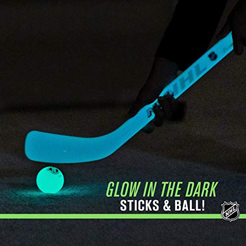 Franklin Sports Knee Hockey Set - Includes 1 Light Up Hockey Goal - 2 Light Up Mini Hockey Sticks And 1 Light Up Ball - Nhl - Glow In The Dark - Great For Kids #TOP4