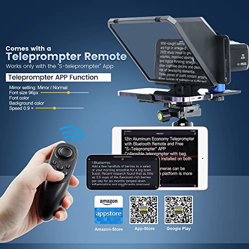 Iloknzi 7.7 Inch Phone Teleprompter Kit W/Bluetooth Remote Control And Tempered Optical Glass For Smartphone/Dslr/Dv Camcorder, Ios/Android Compatible S-Teleprompter App #TOP6