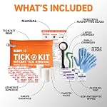 Ready First Aid Tick Remover Kit for Humans, Dogs, Cats & Pets – Lyme Prevention with 3 Tick Tools, Fine Tweezers, Magnifier, Bandages & Cleaning Wipes