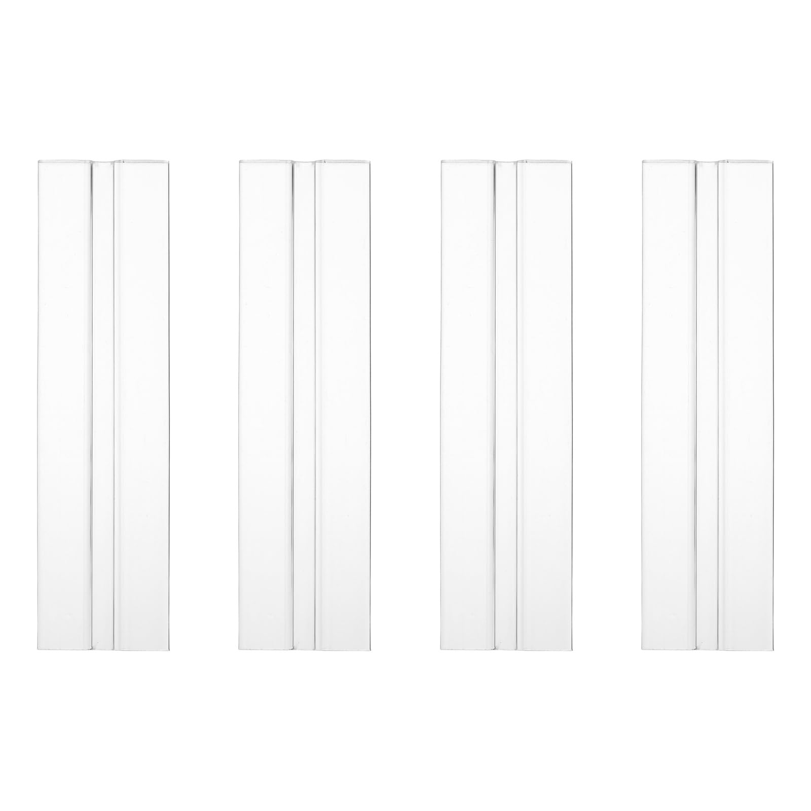 sourcing map 4Pcs Acrylic Flexible Hinges, 150x39mm Invisible Living Hinge, 360° Transparent Continuous Piano Low Profile Flex Hinge for DIY Furniture, Display Stand, Cabinets