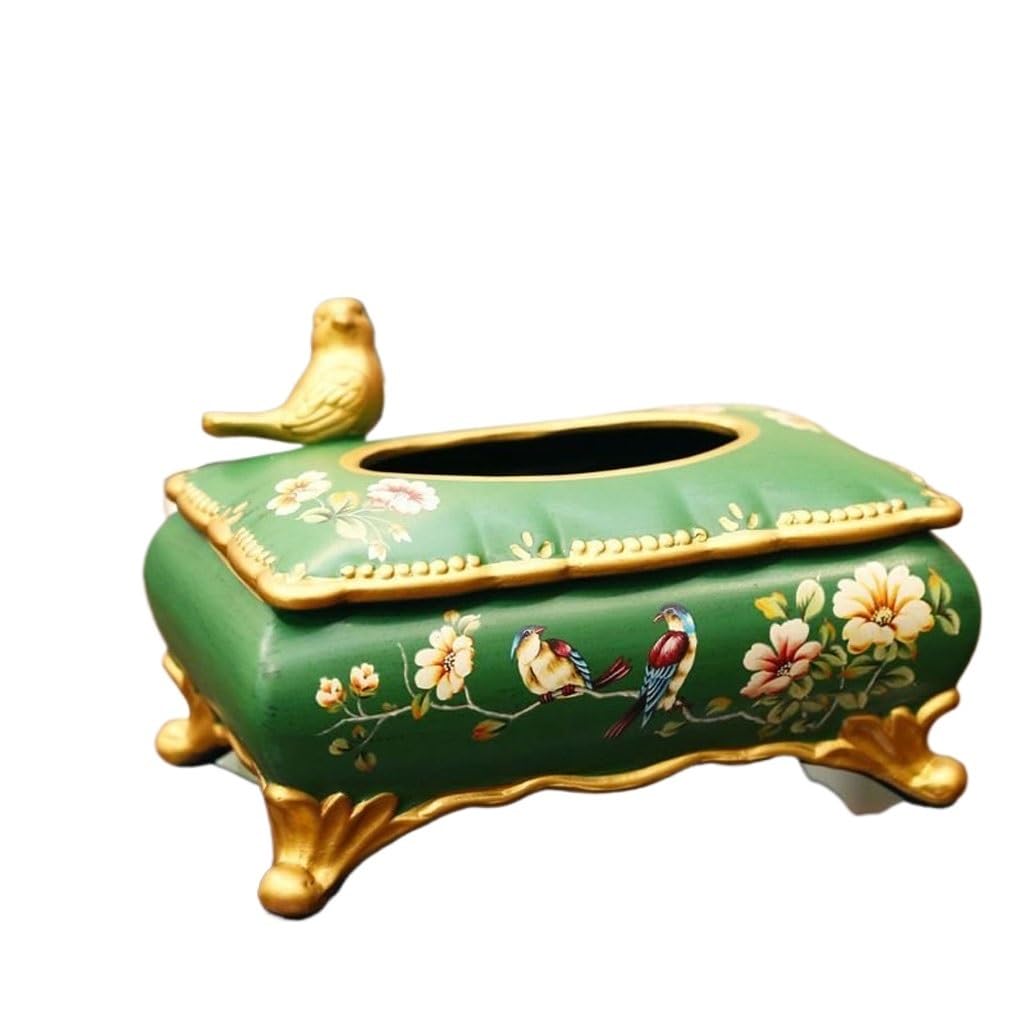 GTHTUHFD Tissue Paper Box Retro Style Design Ceramic Tissue Box Household Coffee Table Paper Box Creative Painted Tissue Storage Box Bulk Tissues Boxes
