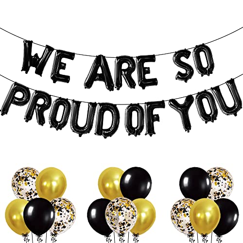 Image of KatchOn, Black We Are So Proud of You Balloons - 16 Inch, Pack of 16 | Proud Of You Balloon for Graduation Decorations 2026, Graduation Balloons, 2026 Graduation Decorations