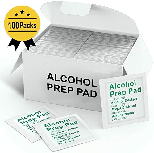 Portable 100 PCS 75% Hand Wipes Disposable Cleaning Wipes Tissue Individually Package Daily Care Cotton Gauze Slices for Hands Glasses Cellphone iPad Screens Keyboard Mouse