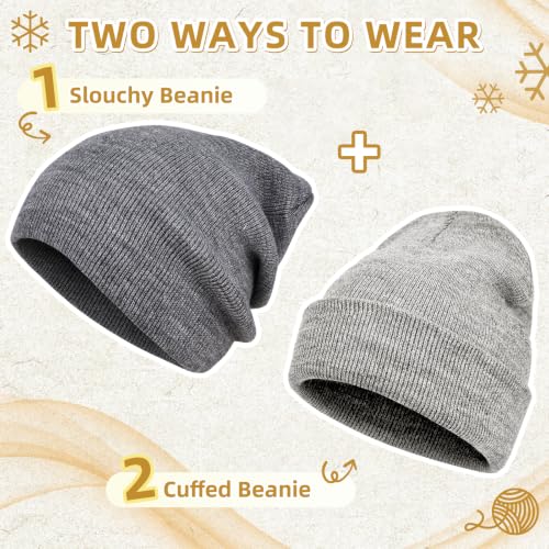 Image of ZOORON Beanie for Men Women Slouchy Winter Beanie Hats Cuffed Skull Caps