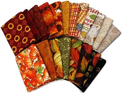 Fields Fabrics 10 Fat Quarters - Autumn Fall Fat Quarter Bundle Autumnal Nature Leaves Quality Quilters Cotton Fabrics M227.02
