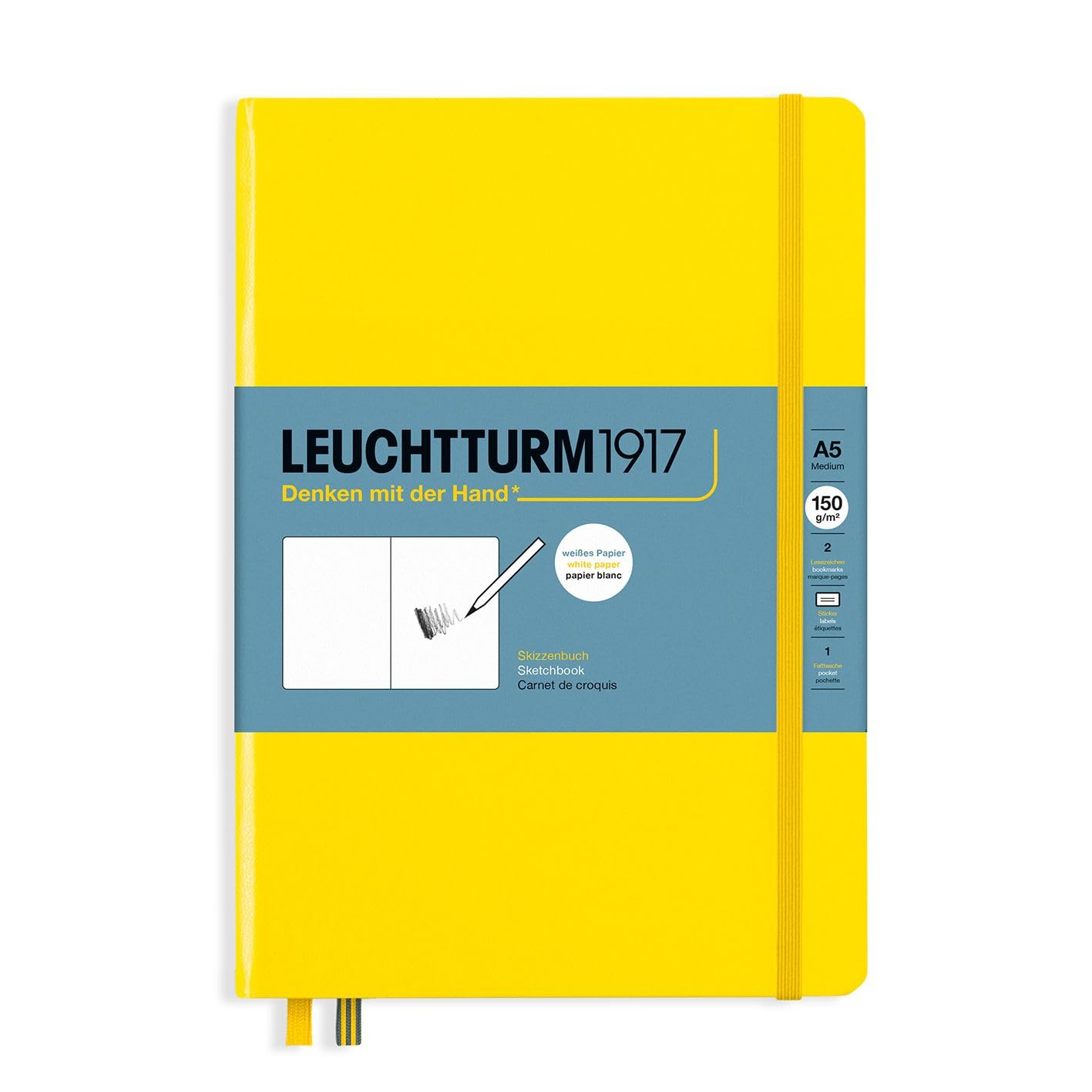 Medium A5 Hardcover Sketchbook (Lemon) - 112 Pages of 150g/m² Paper