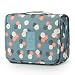 Mossio Hanging Toiletry Bag - Large Cosmetic Makeup Travel Organizer for Men & Women with Sturdy Hook Blue Flowers