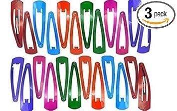 Drishti Original JP Hair Tic Tac Multi-color Metal Mediam & Small Mix Size For Girls & Women Pack of 12 Set Of 3 (18 pair)