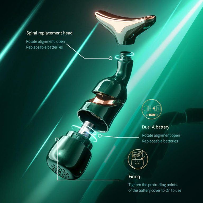 Trendy Nest 2 in 1 Electric Face Massager for Glowing Skin, Anti-Aging Vibration Facial Massager, Face Slimming and Uplift Wand, Skin Lift Device, Face Sculpting Tool, Multifunctional Face Exercise Tool, Skincare & Beauty Device - Green 5 51ee8WIhOLL