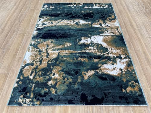 Image of Modern 3x5 Feet (90x150 CM) Silk Touch Carpet for Living Room Bedroom | Washable Anti-Skid | Multicolor Paisley Pattern | Stain-Resistant Floor Rug for Bedroom Drawing Room