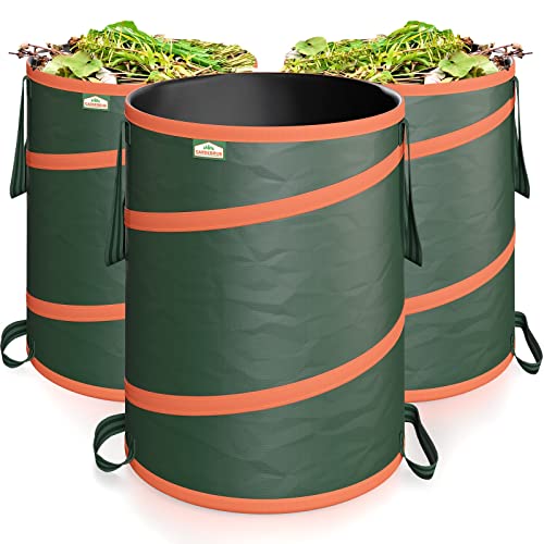 GARDEBRUK - 3x Sac de déchets de jardin 165L max. 30kg par sac tissu renforcé hydrofuge ordures bac