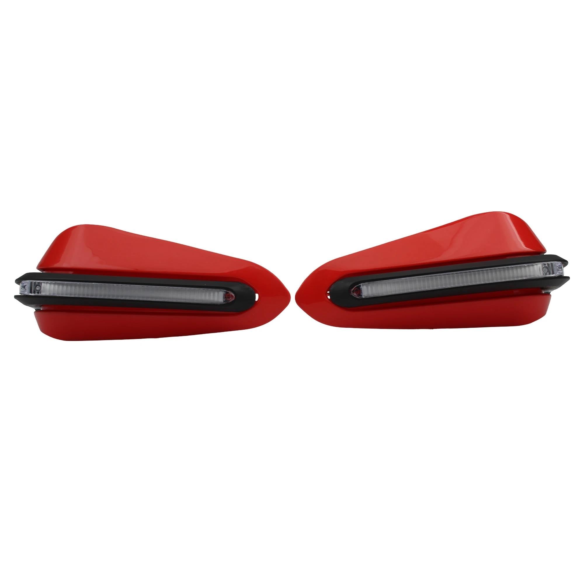 HDHCSCAGH Motorcycle Handguard Shield Universal Hand Guards Handguard Windproof Shield Protector Motorcycle Modified Accessories Handlebar Protection Covers(Red White-Light)