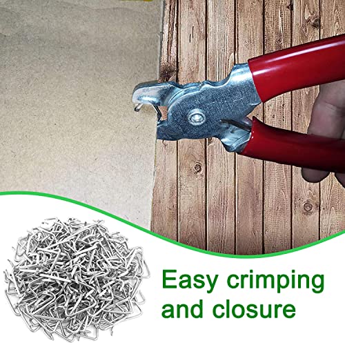 Image of 1000Pcs 1 inch Galvanized Hog Rings Assortment Kit, Professional Hog Rings Installation Kit for Bungee Shock, Cords, Animal Pet Cages