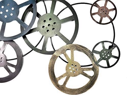 Bellaa 21833 Hollywood Movie Reel Metal Wall Art Artist Director Gifts Abstract Modern Contemporary Geomentry Home Decor 39 Inch #TOP1
