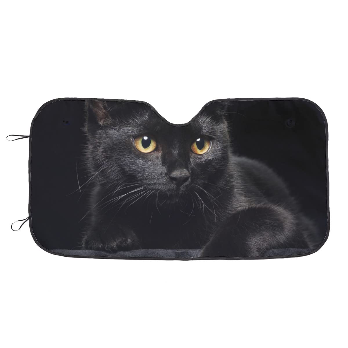 Amazon | カーサンシェード 黒いネコ 猫柄 車サンシェード