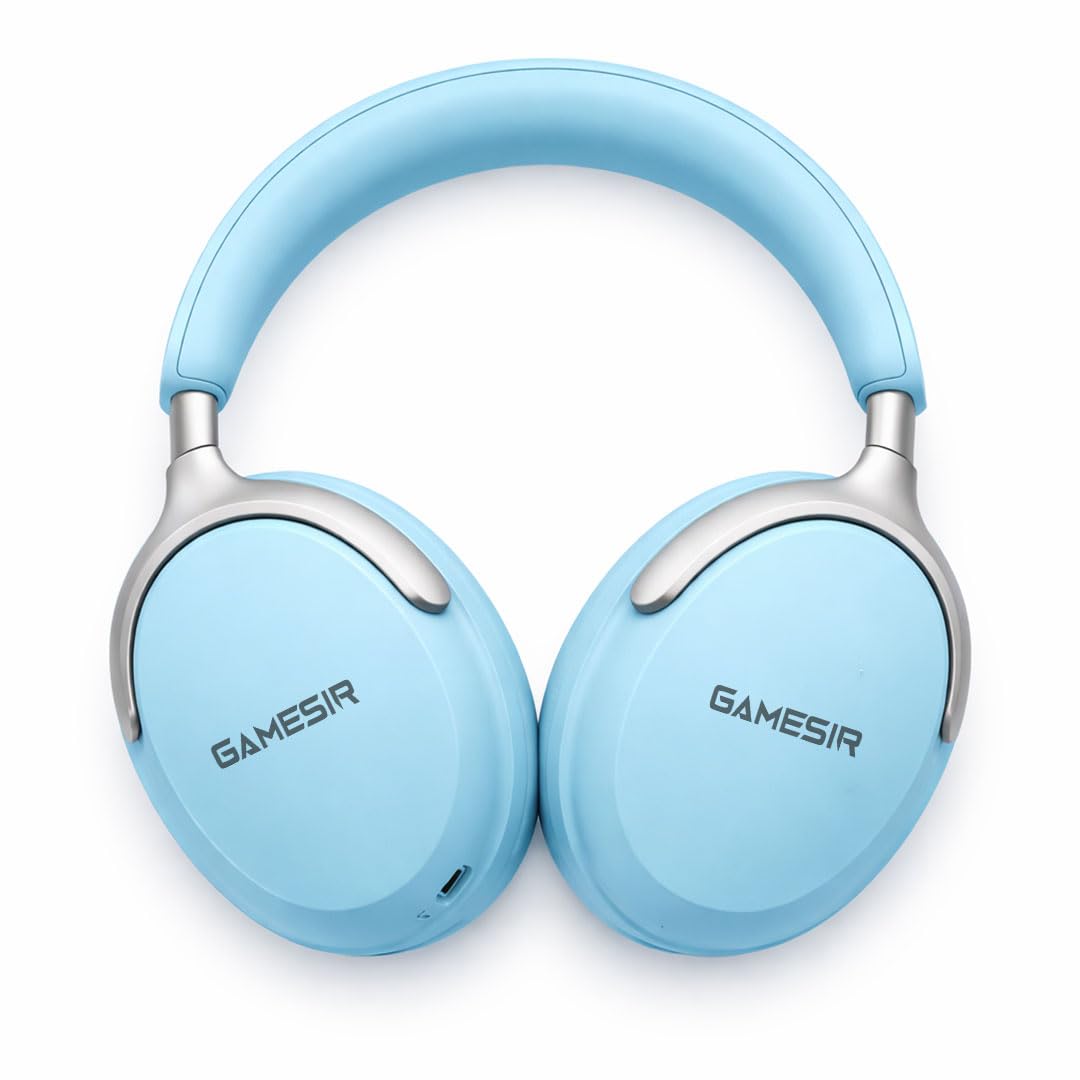 GameSir Bass Wireless Headphones with 40mm Drivers, Deep Bass Stereo Sound, Bluetooth 5.3, Over-Ear Noise Isolation Headset with LED Light, Built-in Mic for PC, Mobile & Laptop (Blue)-image-37