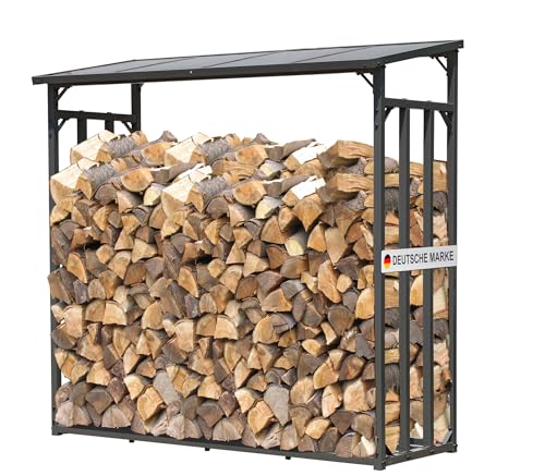 QUICK STAR Étagère en métal pour Bois de cheminée Anthracite 185 x 70 x 185 cm Distance Entre Les Bois 2,3 m3