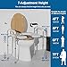 Deewow Raised Toilet Seat with Handles, Toilet Seat Riser for Seniors with Adjustable Height, up to 400lbs, Raised Toilet Seat for Elderly, Pregnant and Handicap, Fit Any Toilet, FSA/HAS Eligible