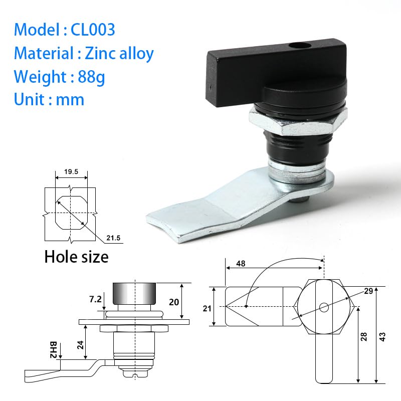 Verrou à Came 3,5 Cm - Bouton Pivotant Pour Machine Et Tiroir D'armoire