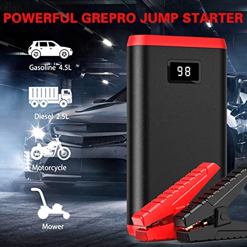 image for GREPRO Jump Starter Power Pack, Car Battery Booster Jump Starter and J