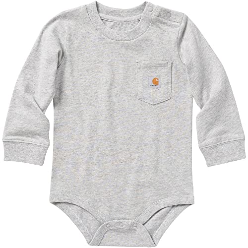 Carhartt Baby Girls' Long-Sleeve Pocket Bodysuit