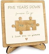 5 Year Anniversary Wood Gifts for Her Him - Engraved Wooden Plaque, Romantic Personalized Gift fo...