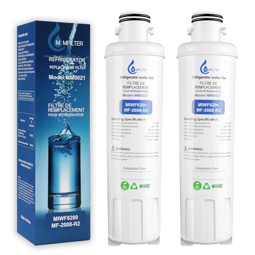 MIWF6200 Water Filter Replacement Compatible with Midea MF-2008-R2, Sharp SJWF200, Thor Kitchen WF200, Zline MIWFT2100, Insignia NS-WF26SS0-1 Twist-in Refrigerator Water Filter (2 Pack)