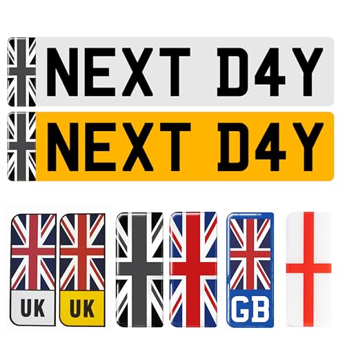 Standard Acrylic Number Plates - Styles UK Rear/Front/Pair f