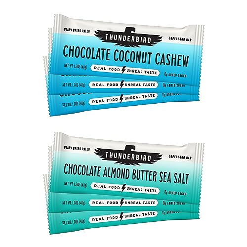 Thunderbird Paleo and Vegan Hiking Food Snacks – Real Food Energy Paleo Bar – Fruit & Nutrition Nut Bars – No Added Sugar, Grain and Gluten Free, Non-GMO, 6 Pack (Chocolate Lovers Variety Pack)