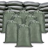 CreiYuan Flood Control Empty Sand Bags 25PCS, Durable Green Flood Bags, 14'x26' Large Capacity 50lbs, with Tie Closure, UV Resistant Design, Multi-Purpose Emergency Flood and Storm Protection