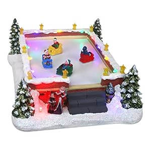 Christmas Village Bumper Cars Animated Pre-lit Carnival Musical Snow Village with Moving Bumper Cars Perfect Addition to…