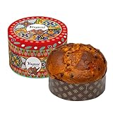 Vergani - Panettone boite métal artisanal traditionnel aux fruits confits 750g - Confectionné à Milan - Gâteau de Noël typique d'Italie - Idée cadeau Noël
