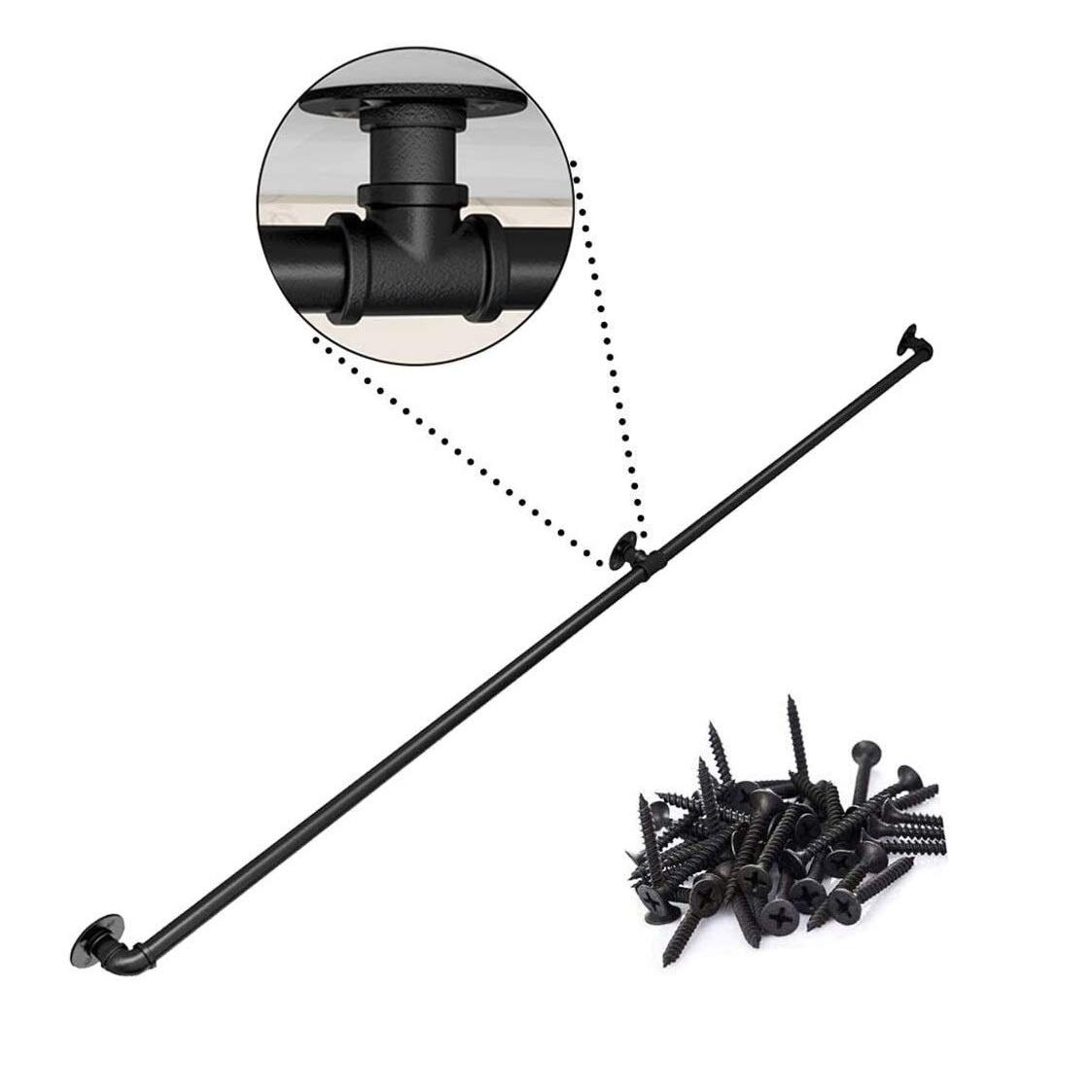 ZWJ J-Stair Railing Stair Handrail Stair Banister Handrails Handrails For Disabled Outdoor Stairs Steps - Black Handrail Brackets For Staircases Exterior External -Railing Kit Hand Rails Outside