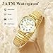 Elegant Gold Watches for Women Small Analog Watch, Waterproof ladies Watches with Stainless Steel Expansion Band and Luminous Dial - Fashionable Christmas & Birthday Gifts for Women Fit 6-6.2inch Wrists