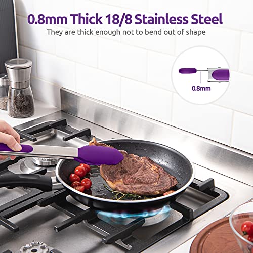 U-Taste Kitchen Tong for Cooking, 600ºF Heat-Resistant Silicon, 12in/Purple by U-Taste - Used condition - Image 5