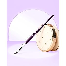 Eyeliner Brush, EIGSHOW Sickle Angled Gel Eyeliner Makeup Brush for Precise Eye Liner, Eyebrow, Eyelid with Ultra Thin Vegan Bristles (E865 Purple)