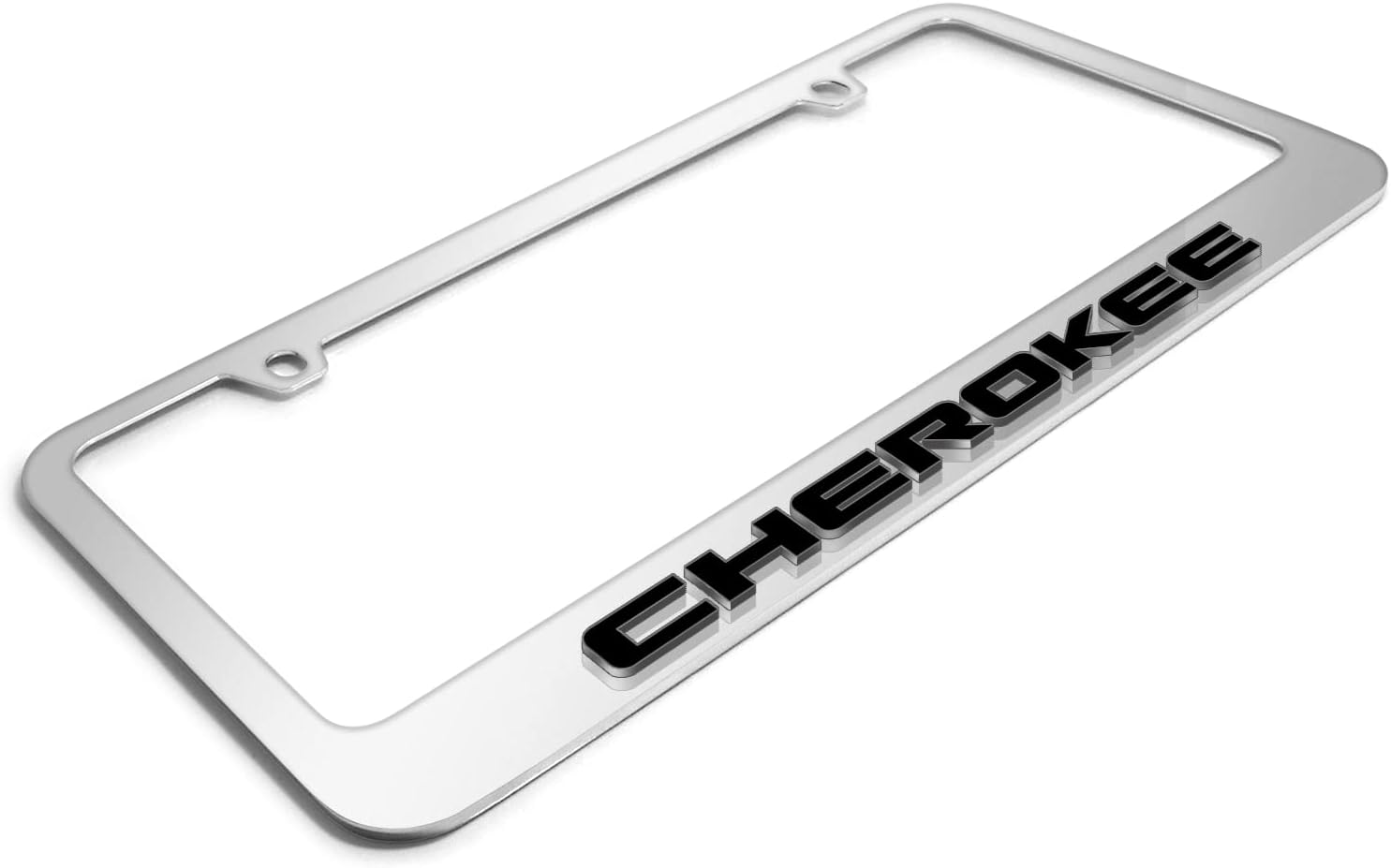 iPick Image for Jeep Cherokee in 3D on Mirror Chrome Metal License Plate Frame - Official Licensed